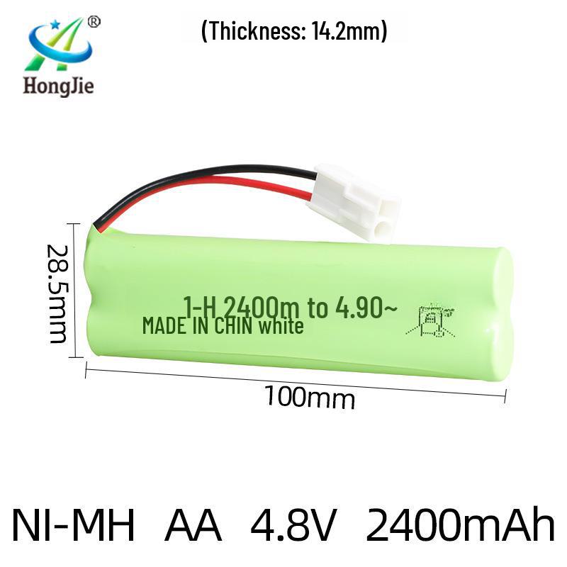 NiMH 4.8V 2400mAh Rechargeable Battery Pack for RC Cars & Electric Toy Climbers