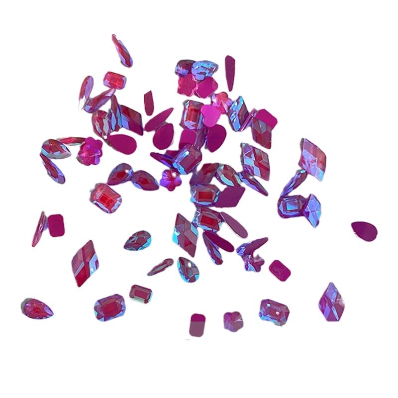 100PCS Rhinestones Nail Decorations Colorful Rhinestones Nail Art Charms Irregular Nail Art Rhinestones for Nail Design
