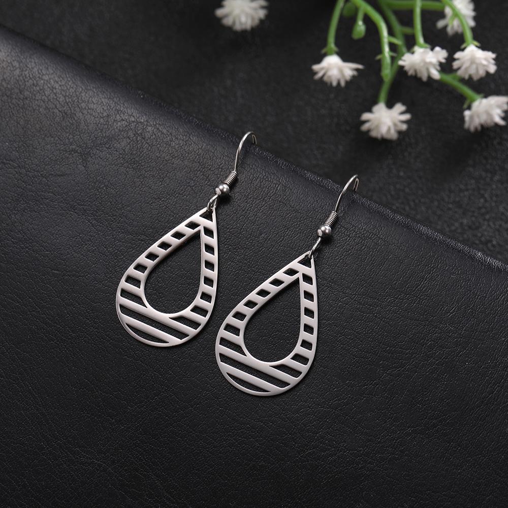 Bohemian Vintage Women Earrings Jewelry Stainless Steel Black Golden Slivery Geometric Drop Earring Gift
