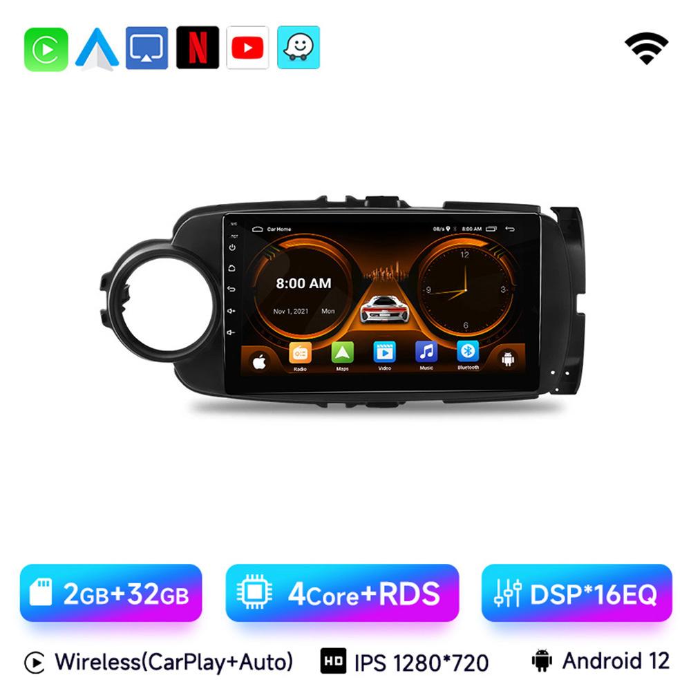 JIUYIN 9inch Android 13 Car RadioFor Toyota Yaris 2012 - 2017 Multimedia Player Android Auto Wireless Carplay GPS  2Din DVD