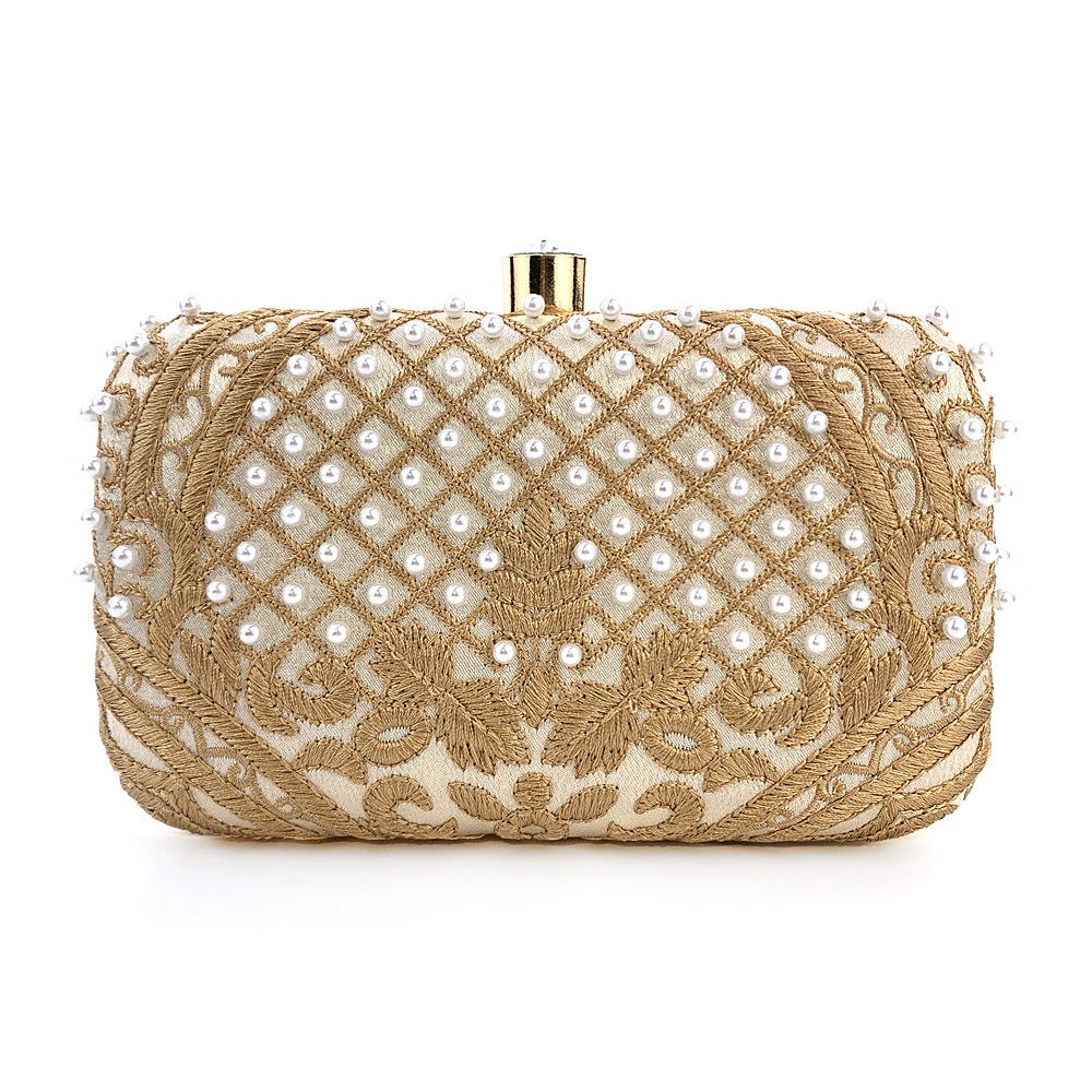 

Exquisite Embroidery Evening Bag Luxurious Handbag Small Square Party Bag Banquet Wedding Bag Clutch Purses For Women 2024 New
