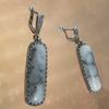Chalcedony Imitation Natural Stone Earrings Are Small, Exquisite and Versatile Earrings. They Are Fashionable and Retro Bohemian Accessories