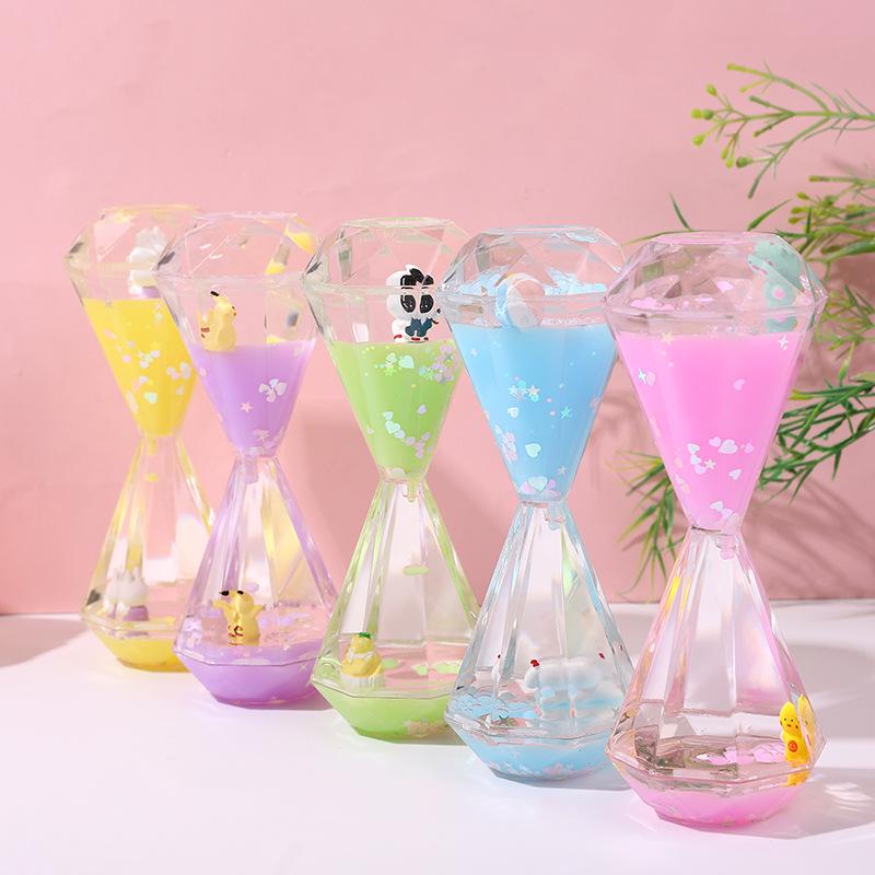 Internet Celebrity Stress Relief Hourglass: Oil Slide Water Drop Acrylic Ornament for Students, Perfect Small Gift