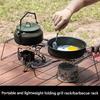 Camping Holder Stainless Steel Folding Grills Backpacking Stove Metal Texture for Camping with High Load Capacity