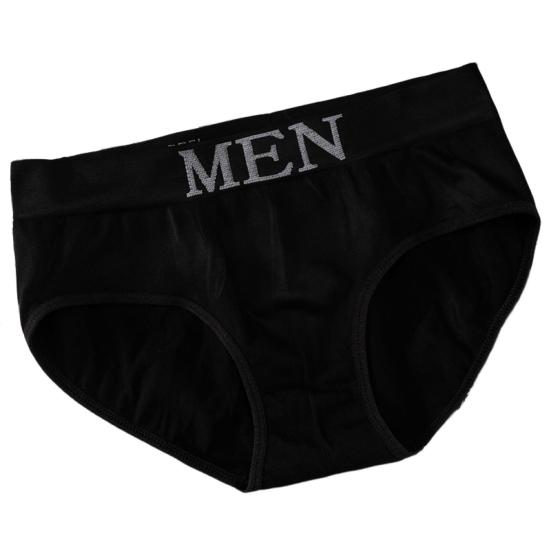 Men Briefs Letter Low Waist Alphabet Waistband Stretch Close Fit Sexy Seamless Panties