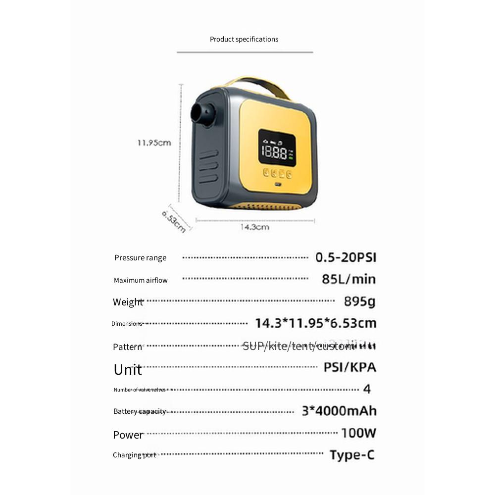 Portable Mini High Pressure Inflation Pump for SUP Paddle Board, Kayak, Surfboard, Assault Boat