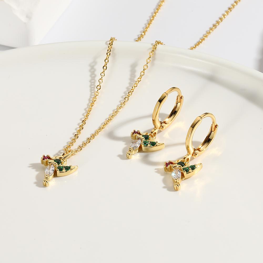 Mix Style Ins Fashion Multi Element Zircon Cute Cartoon Pendant Chain Necklace For Women Girls Charms Necklace Jewelry Set Gift