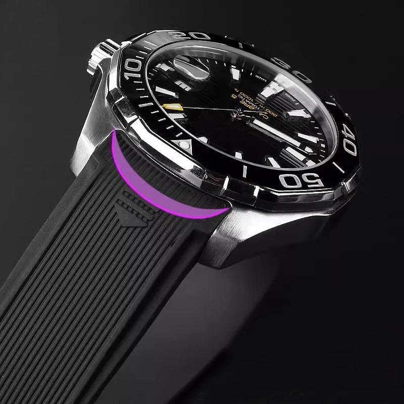 Correa de Silicona para Reloj Pulsera Impermeable para TAG HEUER AQUARACER 300 WAY201B Correas de Goma Accesorios para Relojes 22mm