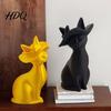 Durable Cat Decoration 3D Printed Figurine Minimalist Modern Elegant Sculpture Retro Style