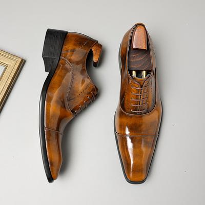 Italian Patent Leather Mens Formal Shoes Luxury Brand Handmade Quality Autumn Designer Fashion New Black Business Work Shoes Man