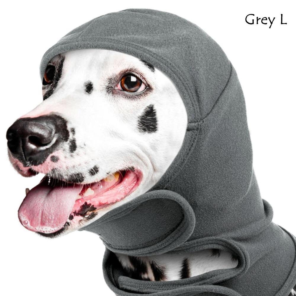 Solid Color Dog Calming Hoodie Adjustable Pet Head Ear Wrap High Quality Dog Ear Cover