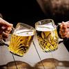 Large Capacity Glasses High-end Luxurious Thickened Craft Beer Mug with A High Appearance Level Handle for Draft Beer Glass Cups