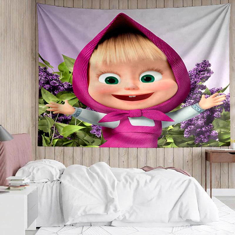 1PC Pink Flowers Sweetheart And Bear K-pop Music Group Tapestry Accessories for Bedroom,Livingroom, Dormitory Room Wall Decor Fan Birthday Gifts
