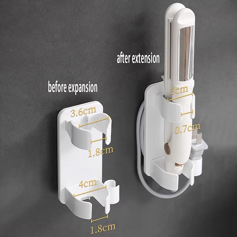 Wall Mounted Hair Styling Station - Curler, Straightener, And Dryer Holder, Bathroom Organizer For Home Accessories-ABSW