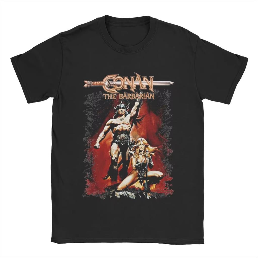 Conan The Barbarian Women Men T Shirt Novelty Tee Short Sleeve Round Neck T-Shirt Black Cotton Summer Cotton Tops Clothing