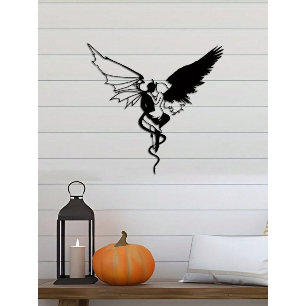 1pc Gothic Demon Angel Metal Wall Art Gothic Home Decor Iron Craft Ornament For Room Personalized Gift