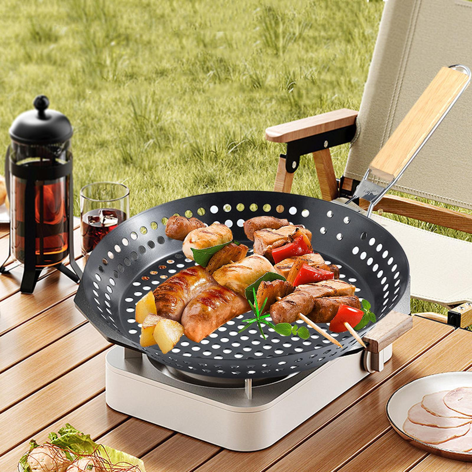 

Bakeware Grill Pan Roasting Cooking Outdoor with Handle Barbecue Plate Grilling for
