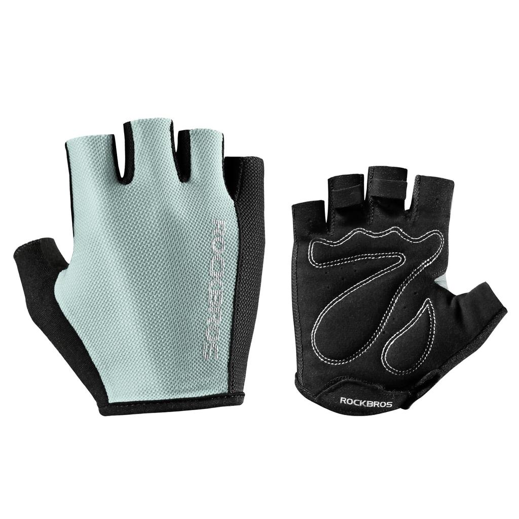 ROCKBROS Cycling Mesh Half Finger Shock Stretchy Mesh UV Perfect for Road and Sport Unisex Gloves, Gloves, Absorbent, Fingerless, Sweat-Wicking,