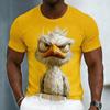 3D Printed Funny Angry Duck Bird Cartoon T Shirt For Men Animal Pattern T-Shirts Summer Fashion Round Neck Short Sleeve Tees