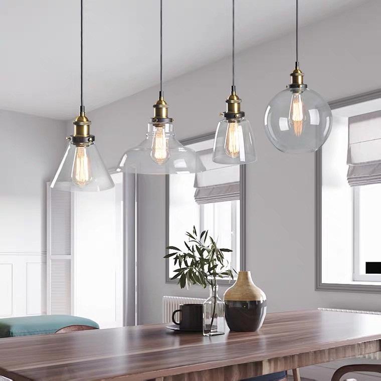 Nordic Retro Glass Pendant Light for Kitchen, Bar, Living Room, or Coffee Shop.