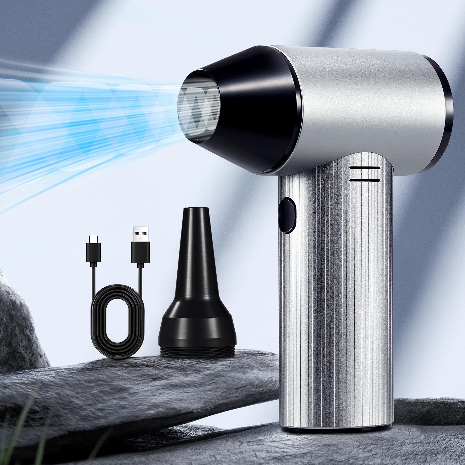 

300000 RPM Electric Air Duster Turbo jet fan High-Speed Motor Air Blower 15W Quick Charging 3 Adjustable Speeds Jet Dry Blower серебряный