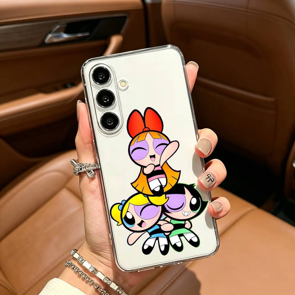 Cute The P-Powerpuff-es Cartoon Girls Clear Phone Case for Samsung Galaxy A71, A70, A52, A51, A40, A30