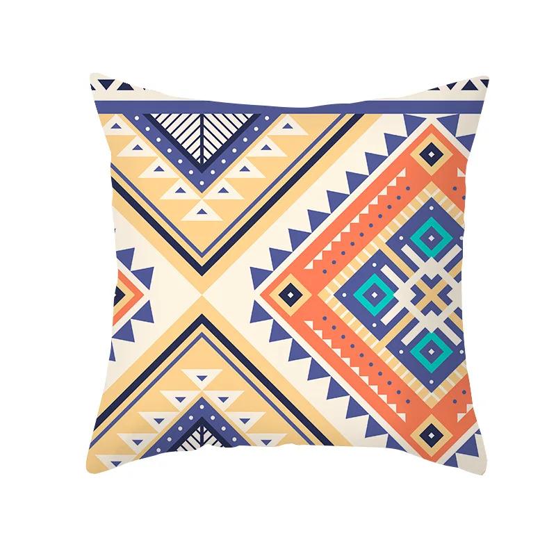 Bohemian Geometric Retro Printed Pattern Polyester Cushion Cover for Home Living Room Sofa Decoration Throw Pillow Pillowcase