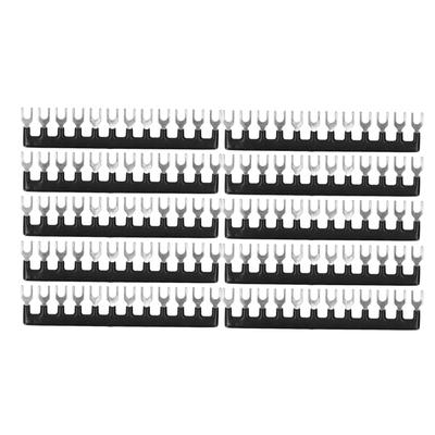 10Pcs Fork Type Terminal 8 Positions Barrier Strips Stripe Block with Pre Insulated 400V 15A Black
