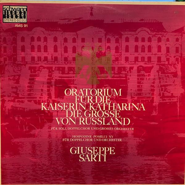 

LP Record GIUSEPPE SARTI ALENA MKOV VER Oratorium Fr Die Kaiserin Katharin AMS91 Schwann Musica 1967 Germany Classical Used
