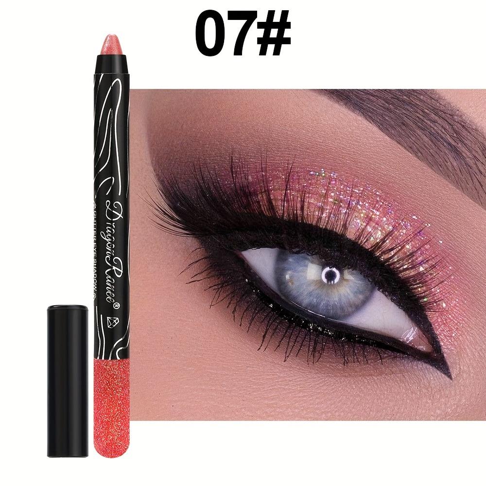 Shining Luster Eyeshadow Pencil 12 Color Mixing Palette Highlighting Eye Contouring and Eyeliner Long-Lasting Waterproof Eyeshadow Stick