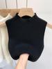 Women's Half-High Neck Sleeveless Knit Sweater Top