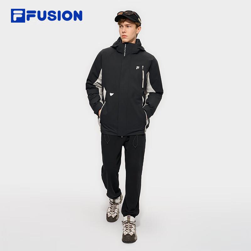 FILA FUSION Men's Color-block Hooded Down Jacket 2-Piece Set