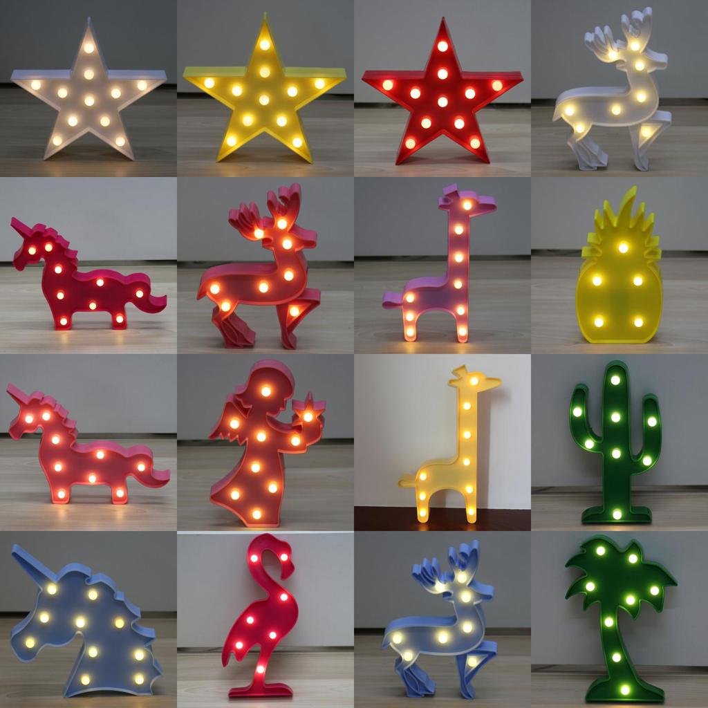 Unicorn Night Light With Star Shape Led Decor For Bedroom And Gift Use