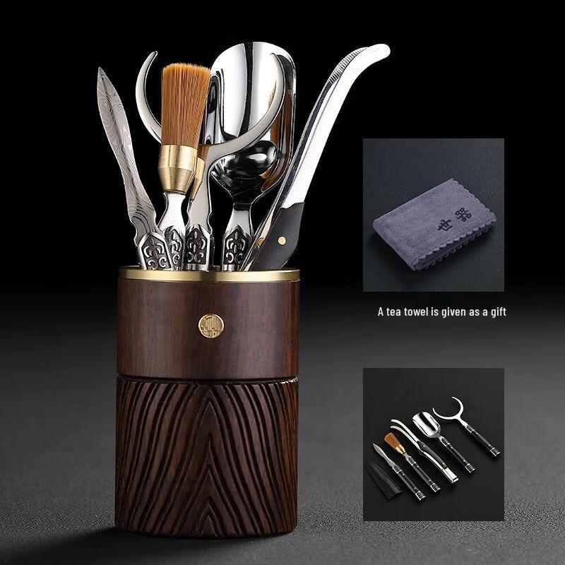 Ebony Solid Wood Six Gentlemen Tea Tool Set