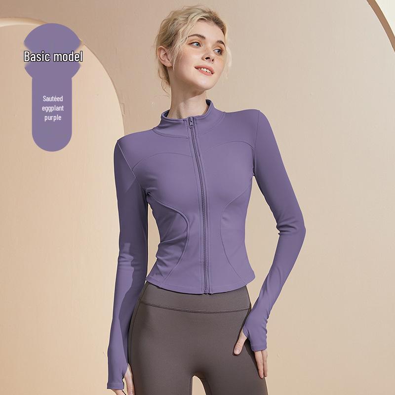 2026 Women's Quick-Dry Stand Collar Yoga Jacket - Long Sleeve, Sun Protection, for Running and Fitness