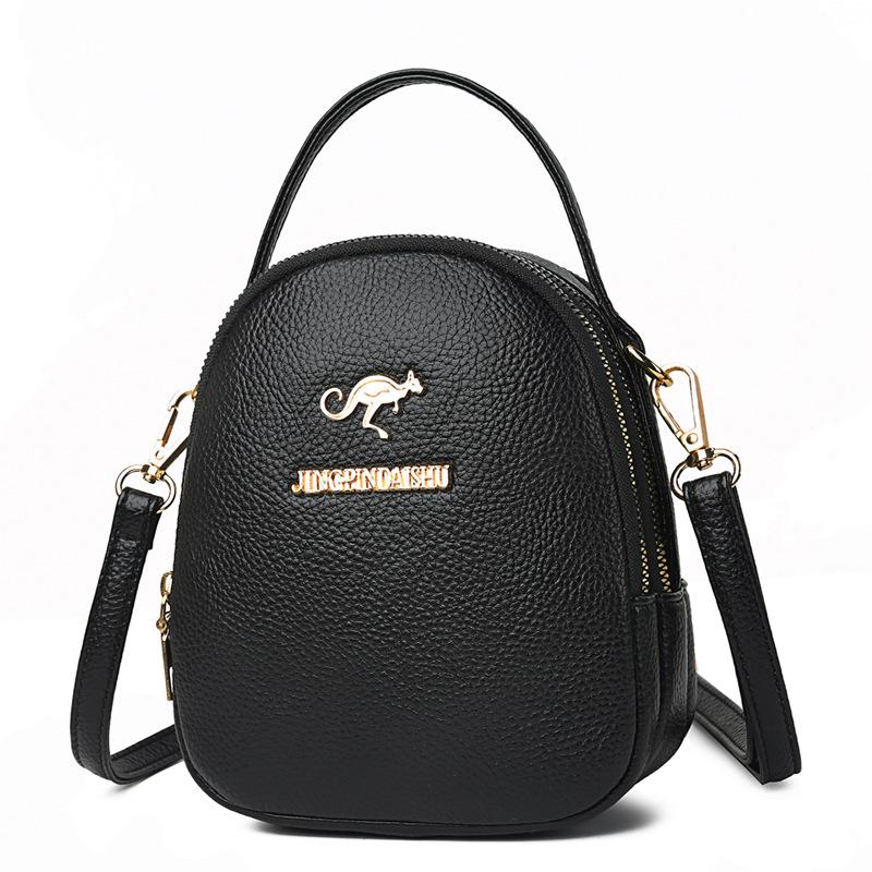 Chic Pu Leather Mini Tote Bag Stylish Dual Zip Crossbody/Purse, Perfect for Daily Essentials Sleek Gold Hardware Versatile Strap