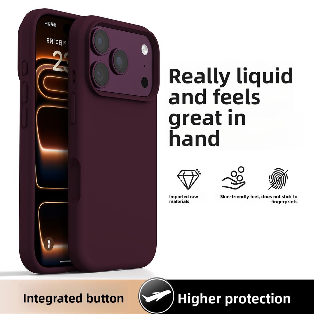 For iPhone 18 Pro Max  / 18 Pro Case Fashion Liquid Silicone Rubber Skin-friendly Shockproof Protective Back Cover Shell Funda