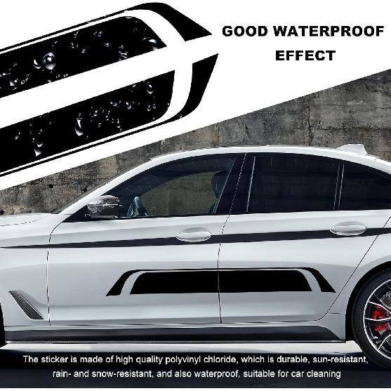 Car Hood Decal Sticker, Automotive Side Body Stripe Graphics Racing Bumper Sticker, Universal Vehicle Skirt Roof Bonnet Vinyl Decal Exterior