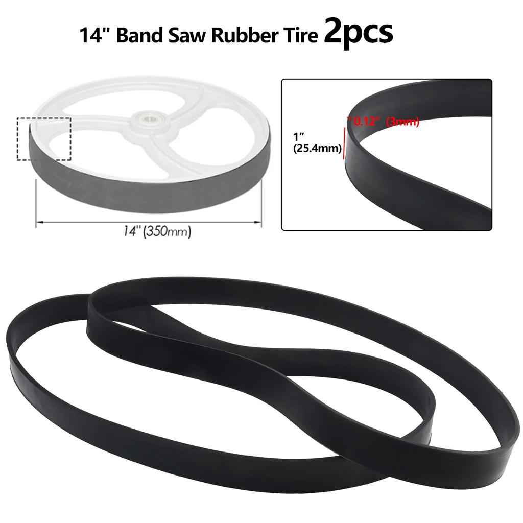 2pcs WoodWorking Band Saw Rubber Band Band Saw Scroll Wheel Rubber Ring 8-14Inch Workshop Equipment Power Tools Accessories