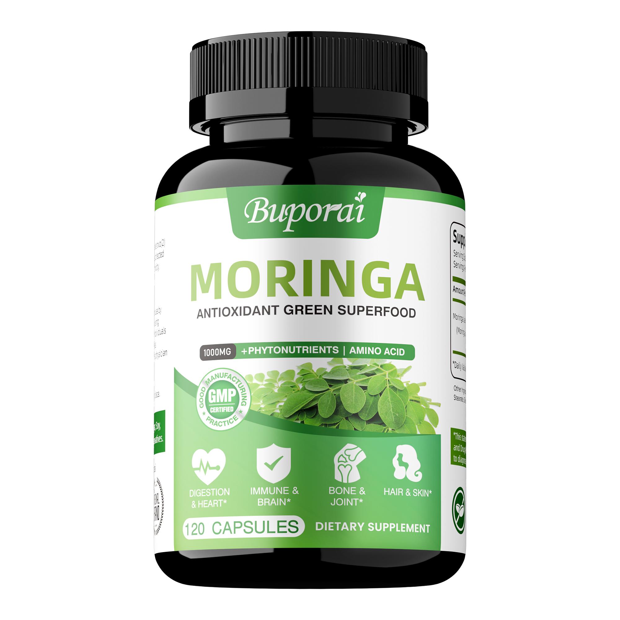 Buporai Moringa Leaf Nutritional Capsules, containing natural moringa leaf extract, for daily nutritional supplementation 120*1