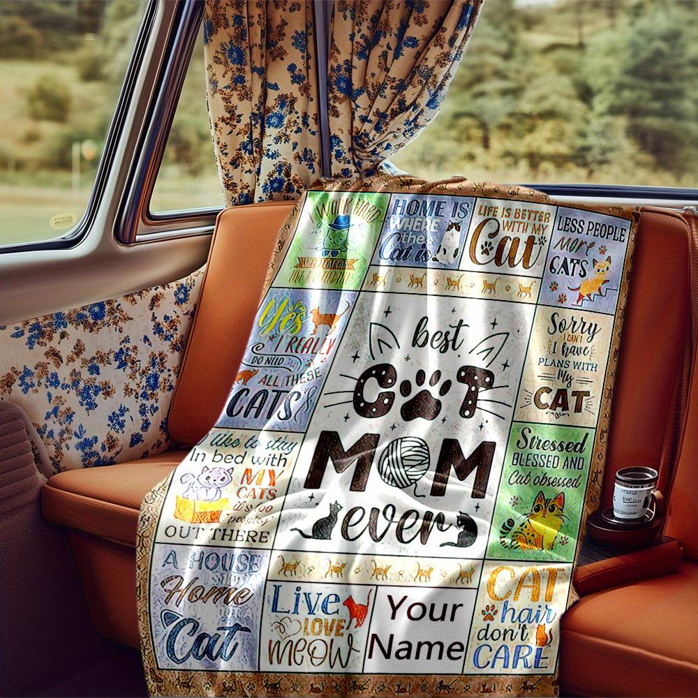 Dog Mom Blanket Personalized Name Soft Comfortable Stylish Blanket Car Blanket Perfect For Travel Camping Outdoor Home Suitable For All Seasons