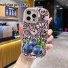 Phone case: 2D flat design suitable for iPhone 18 17 16 15 14 13 Pro protective case, couple style, fresh blueberry, Christmas and Halloween gifts