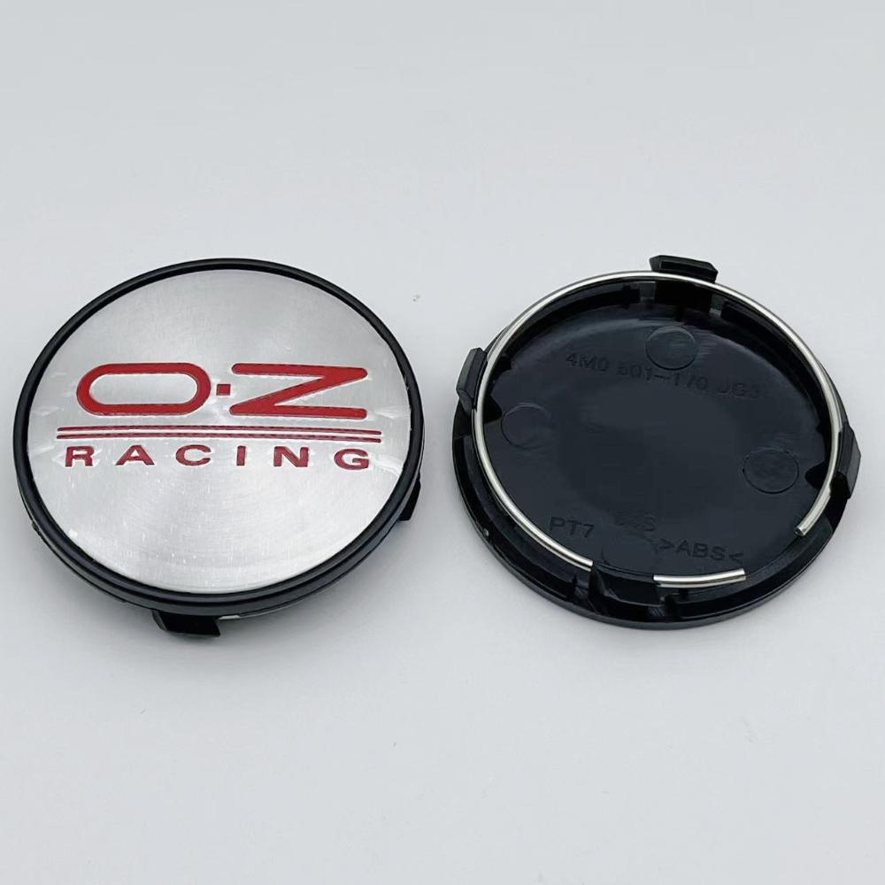 4pcs 61MM ( 56MM ID) Car Wheel Center Caps With O.Z OZ Racing Logo Badge Wheels Hub Lid Rim Hubcap Cover Replace Car Accessories OZ Racing Badge&4pcs Wheel Cap