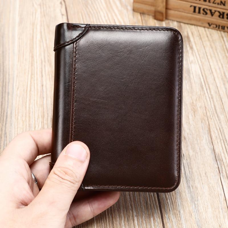 Men’s PU Leather Bifold Wallet RFID Blocking Short Wallet Multi Card Slot Coin Pocket ID Window Casual Business Wallet for Men