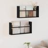 Magazine Shelf 2 pcs Black Oak Effect 60 x 12 x 30 cm