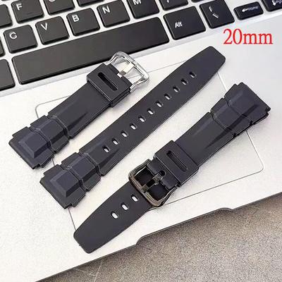 20mm Universal Resin Strap for Casio Stainless Steel Buckle Sport Waterproof Men TPU Replace Band Bracelet Watch Accessories