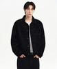 Velvet Relaxed Denim Trucker Jacket [Black]
