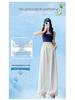 High-Waist Lace Splice Women's Spring/Summer Loose Straight-Leg Pants