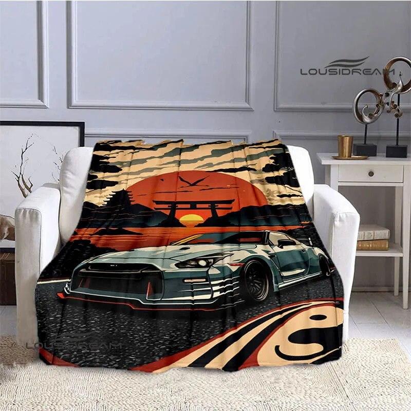 GTR Racing Retro Printed Blankets Warm Blanket Soft and Comfortable Home Travel Bed Blanket Picnic Blanket Birthday Gift