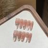 Handmade Ice-transparent Cat Eye Gradient French Pile Drill Transparent Square Diamond Floating Light Piece Wearable Armor
